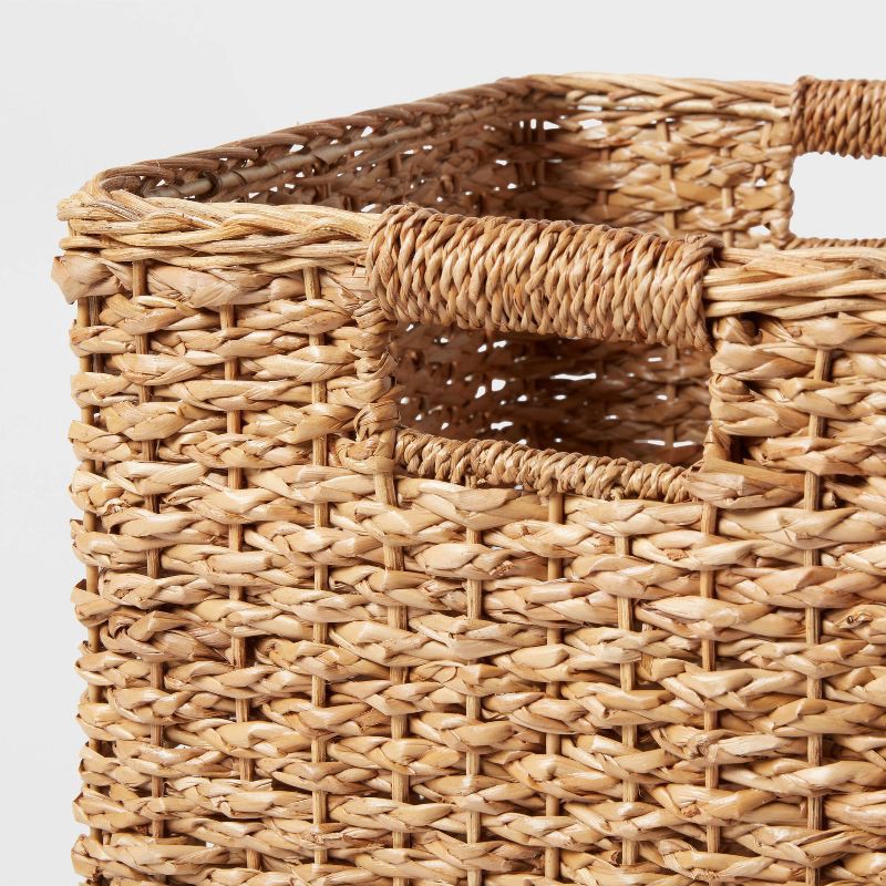 slide 3 of 3, Large Braided Seagrass Crate - Brightroom™: Handwoven Storage Basket, 13"x14.25"x11", Rectangle, Spot Clean, Nest Certified, 1 ct