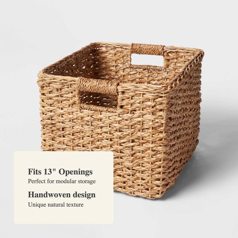 slide 4 of 4, Large Braided Seagrass Crate - Brightroom™: Handwoven Storage Basket, 13"x14.25"x11", Rectangle, Spot Clean, Nest Certified, 1 ct