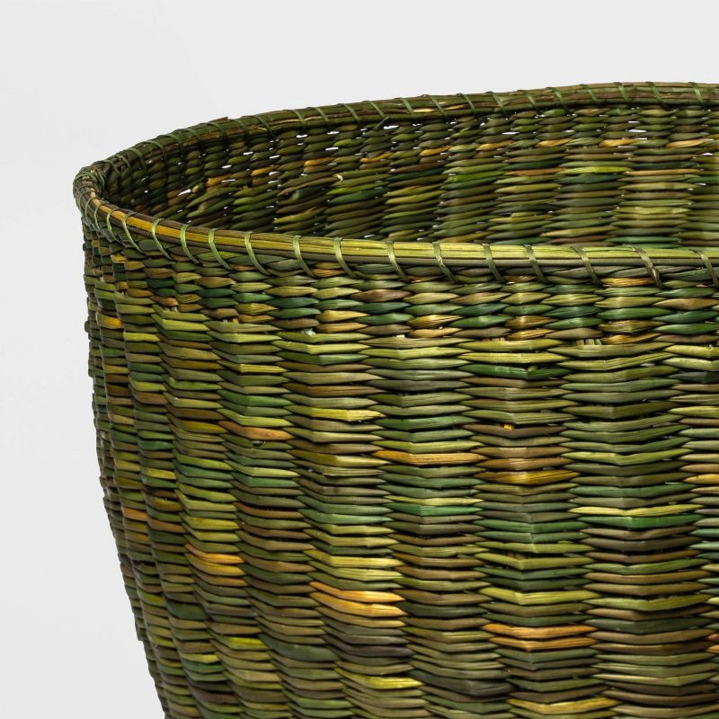 slide 4 of 4, Large Round Woven Junco Basket Light Green - Threshold, 1 ct