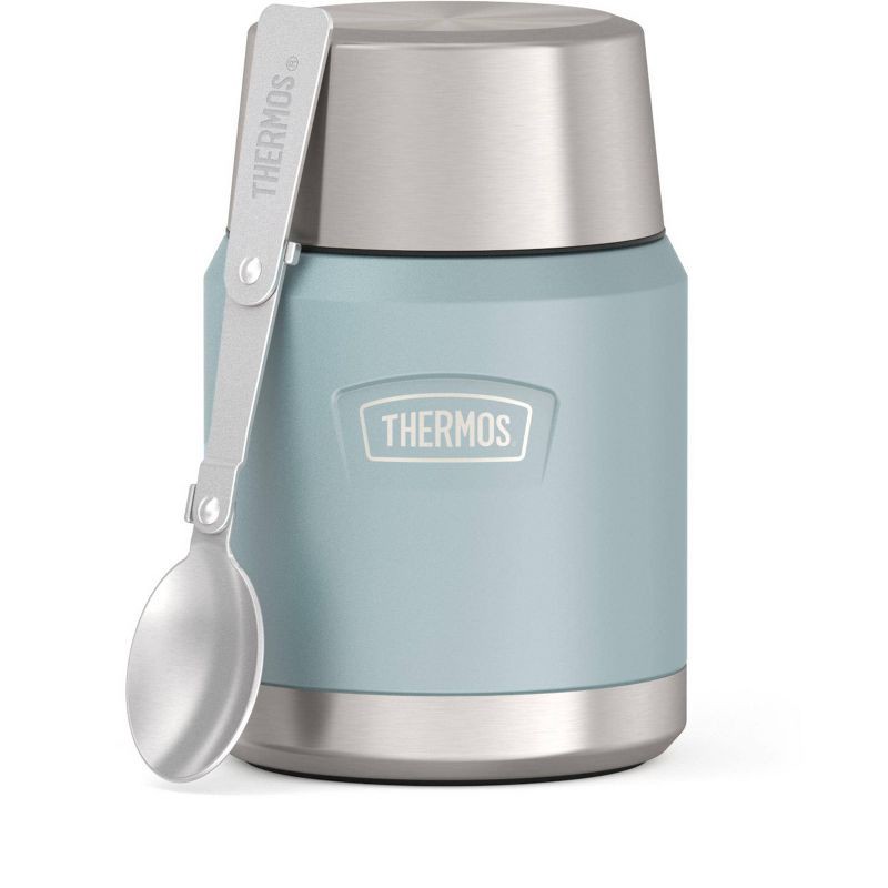 slide 2 of 10, Thermos Icon 16oz Stainless Steel Food Storage Jar with Spoon - Glacier, 16 oz
