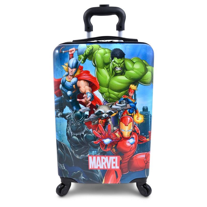 slide 1 of 9, Marvel Hardside Carry On Spinner Suitcase - Black, 1 ct