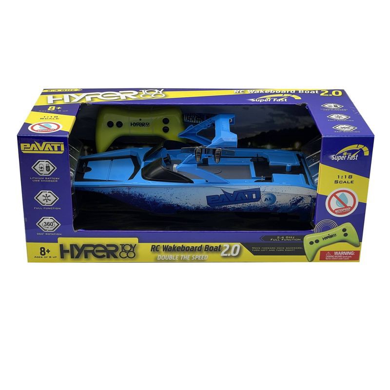slide 2 of 4, Hyper RC Pavati 2.0 Wakeboard Boat - 1:18 Scale: Metal & Plastic Remote Control Vehicle, 1 ct