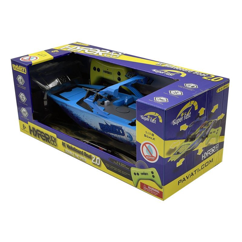 slide 3 of 4, Hyper RC Pavati 2.0 Wakeboard Boat - 1:18 Scale: Metal & Plastic Remote Control Vehicle, 1 ct