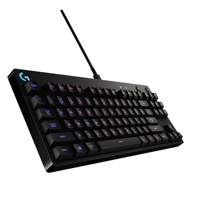 slide 3 of 11, Logitech Pro Mechanical Gaming Keyboard for PC: TKL, RGB Lighting, Micro USB Connection, 1 ct