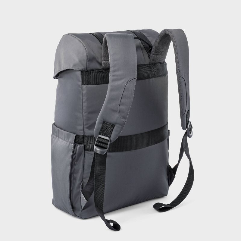 slide 4 of 4, Fitted Flap Backpack Gray - Open Story™, 1 ct