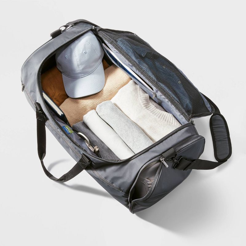 slide 3 of 4, 60L Duffel Bag Gray - Open Story™: Water-Resistant Softside Luggage, 60 liter