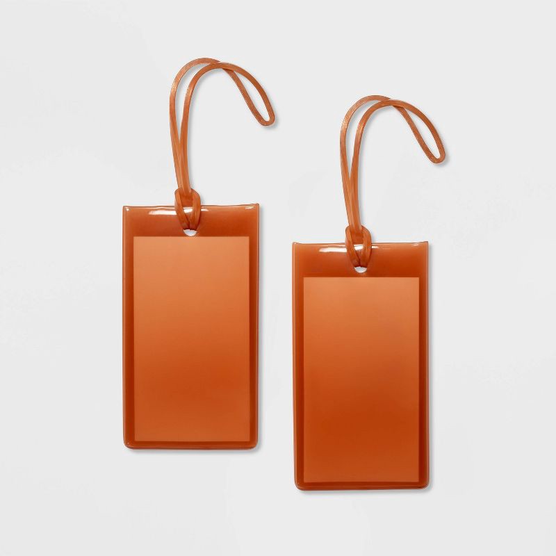slide 3 of 3, 2pk Jelly Luggage Tag Amber Brown - Open Story™, 2 ct