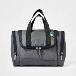 Large Hanging Toiletry Bag Gray - Open Story™: Travel Accessory with Zipper Closure