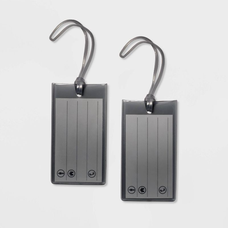 slide 1 of 3, 2pk Jelly Luggage Tag Gray - Open Story™, 2 ct