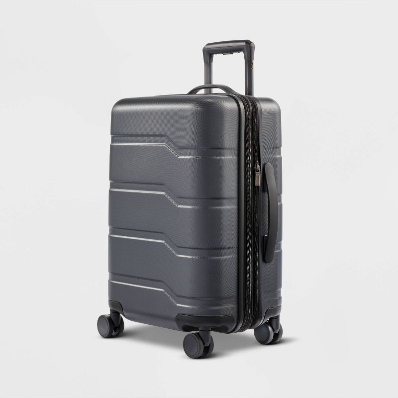 slide 1 of 6, Hardside Carry On Suitcase Gray - Open Story™, 1 ct