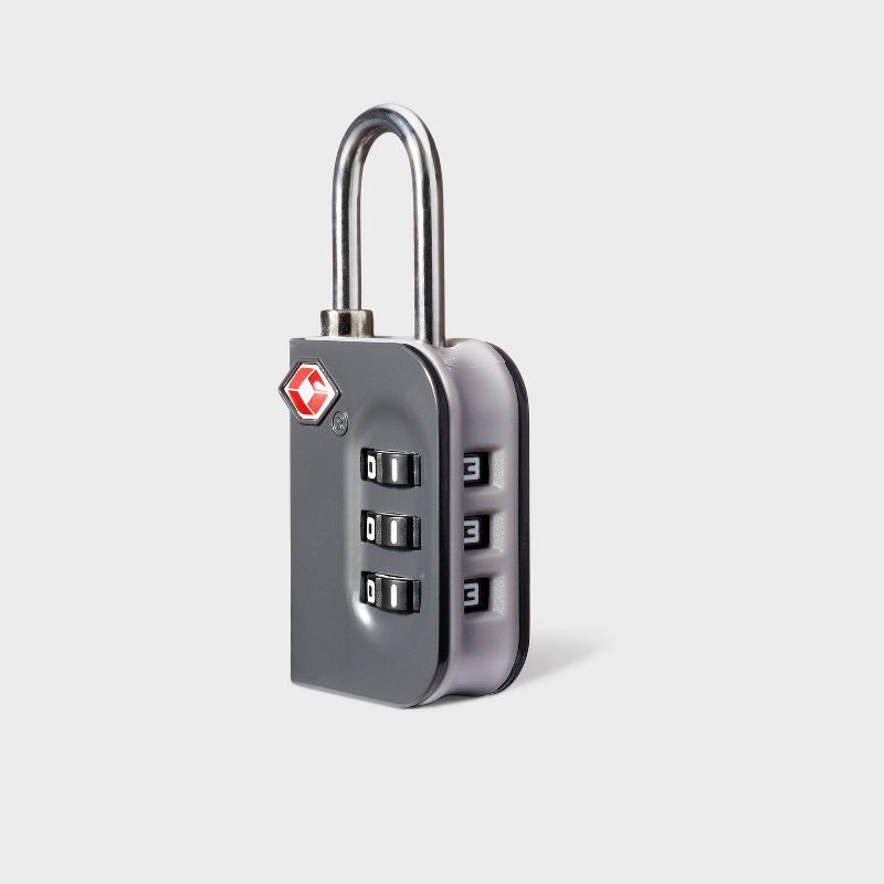 slide 3 of 3, Combo Luggage Lock Gray - Open Story™, 1 ct