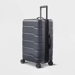Hardside Medium Checked Suitcase Gray - Open Story™: 8-Wheel, Water-Resistant, 72L