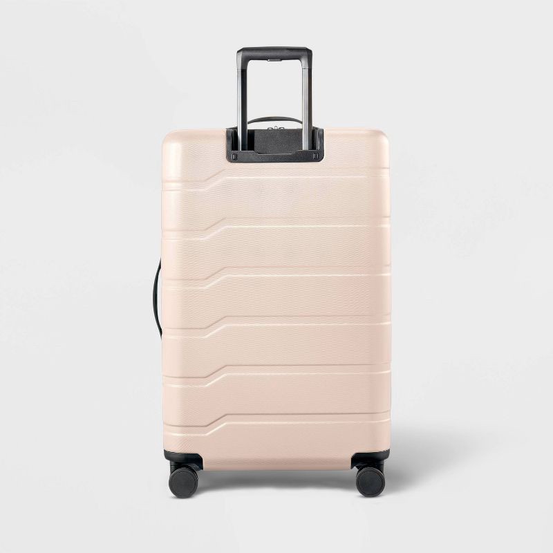 slide 3 of 6, Hardside Large Checked Suitcase Pink - Open Story™, 1 ct