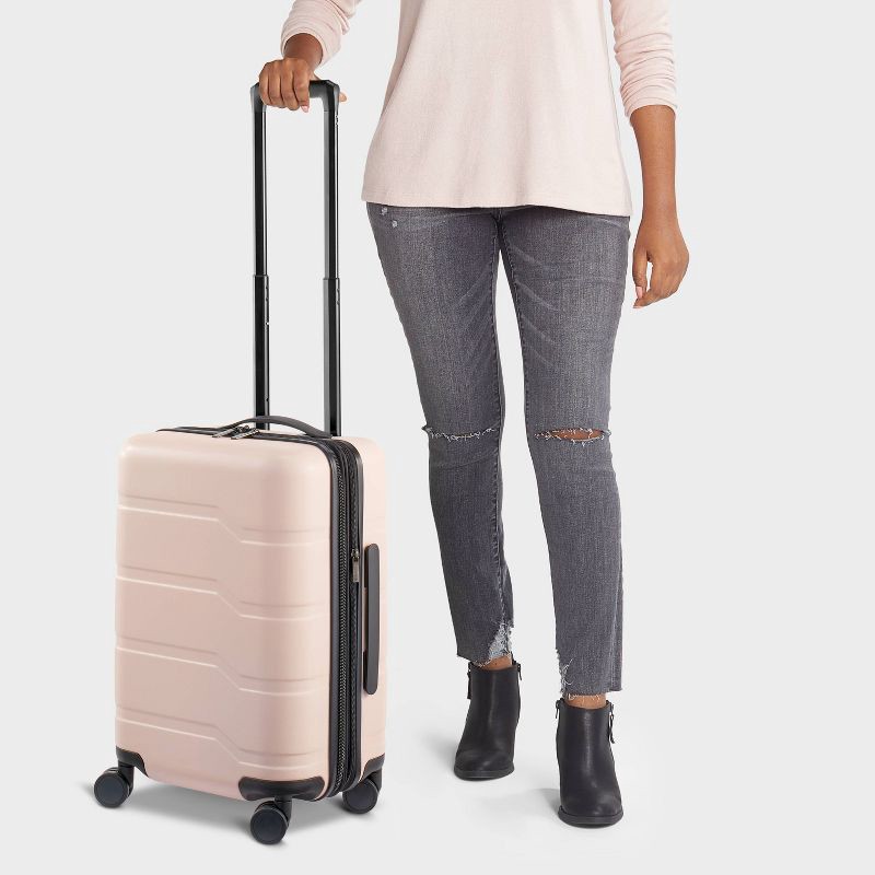 slide 2 of 6, Hardside Carry On Suitcase Pink - Open Story™, 1 ct