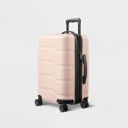 Hardside Carry On Suitcase Pink - Open Story™: 8-Wheel Polycarbonate Luggage
