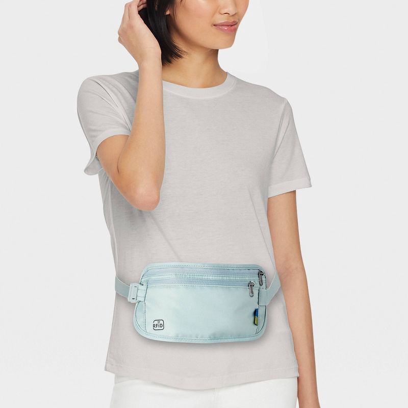 slide 2 of 4, RFID Blocking Waist Pouch Puritan Gray - Open Story™: Water-Resistant Belt Bag, 1 ct