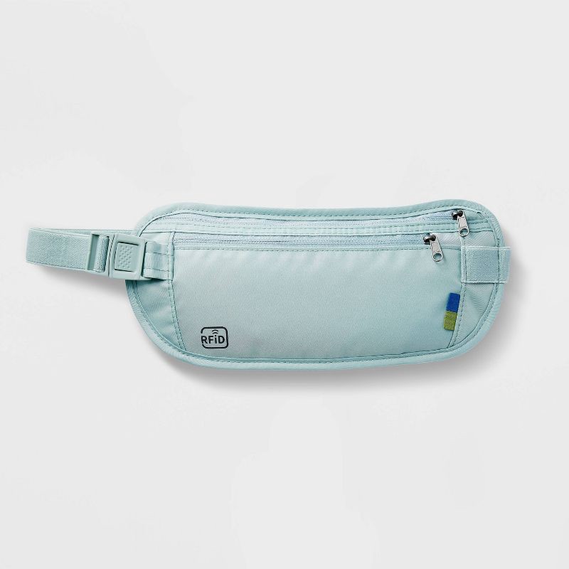 slide 1 of 4, RFID Blocking Waist Pouch Puritan Gray - Open Story™: Water-Resistant Belt Bag, 1 ct