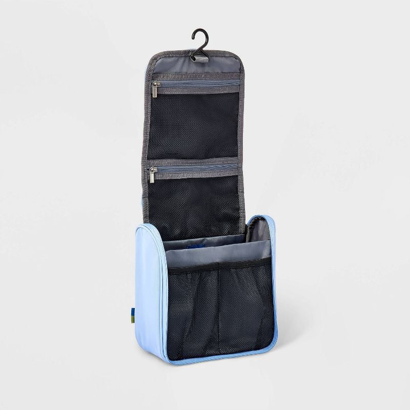 slide 3 of 4, Small Hanging Toiletry Bag Blue - Open Story™, 1 ct