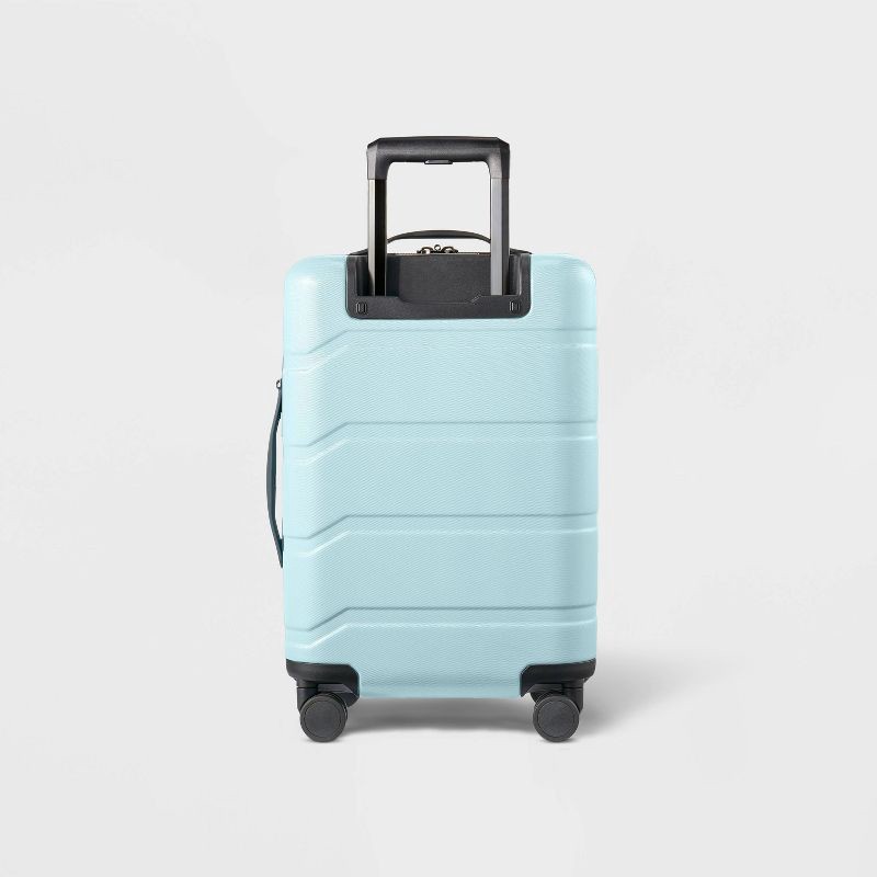 slide 3 of 6, Hardside Carry On Suitcase Muddy Aqua - Open Story™, 1 ct