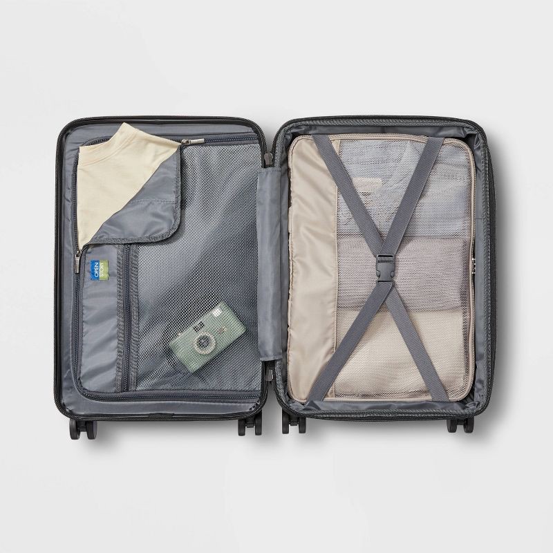 slide 5 of 6, Hardside Carry On Suitcase Muddy Aqua - Open Story™, 1 ct