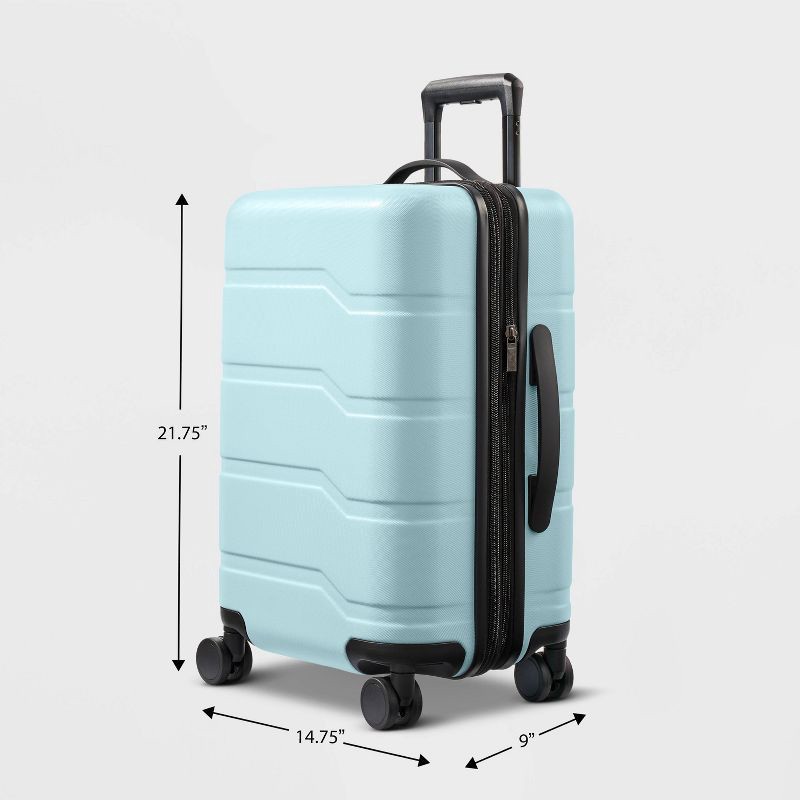 slide 6 of 6, Hardside Carry On Suitcase Muddy Aqua - Open Story™, 1 ct