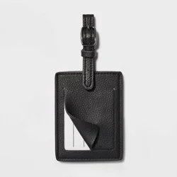 Luggage Tag Black - Open Story™: Adjustable Pebble Pattern Accessory