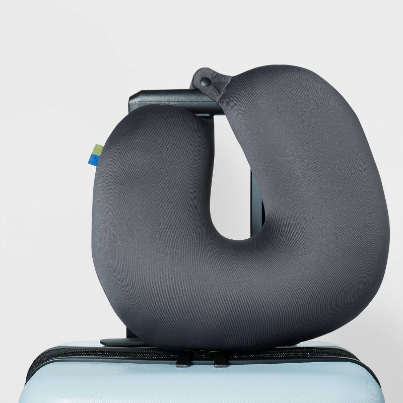 slide 2 of 3, Travel Neck Pillow Gray - Open Story™, 1 ct