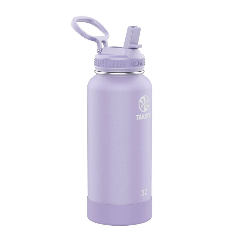 slide 1 of 7, Takeya Actives 32oz Stainless Steel Water Bottle with Straw Lid - Lavender Field, 32 oz