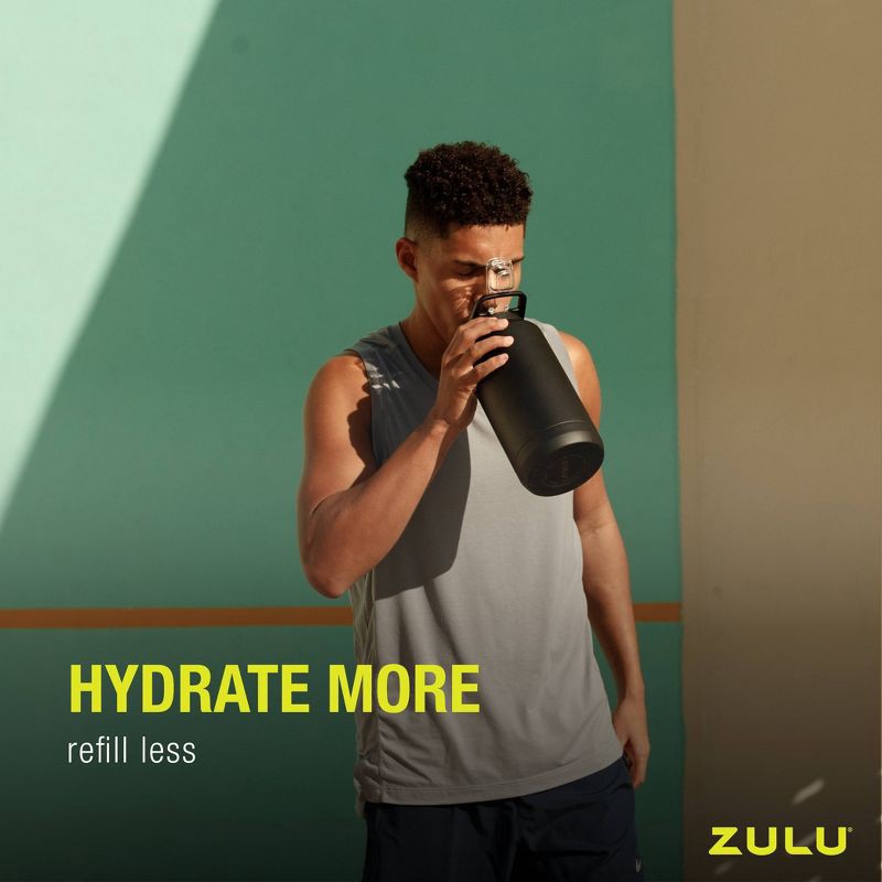 slide 7 of 7, Zulu Goals 64oz Half Gallon Stainless Steel Jug - Black, 64 oz