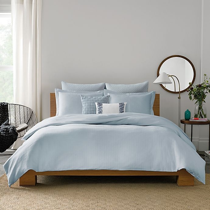 slide 1 of 1, Real Simple Lattice King Duvet Cover - Blue, 1 ct