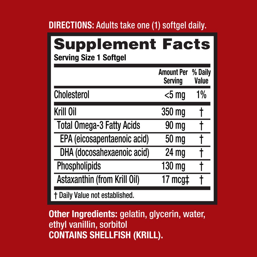 slide 2 of 2, MegaRed 350mg Superior Omega-3 Krill Oil, 60 Softgels, 60 ct