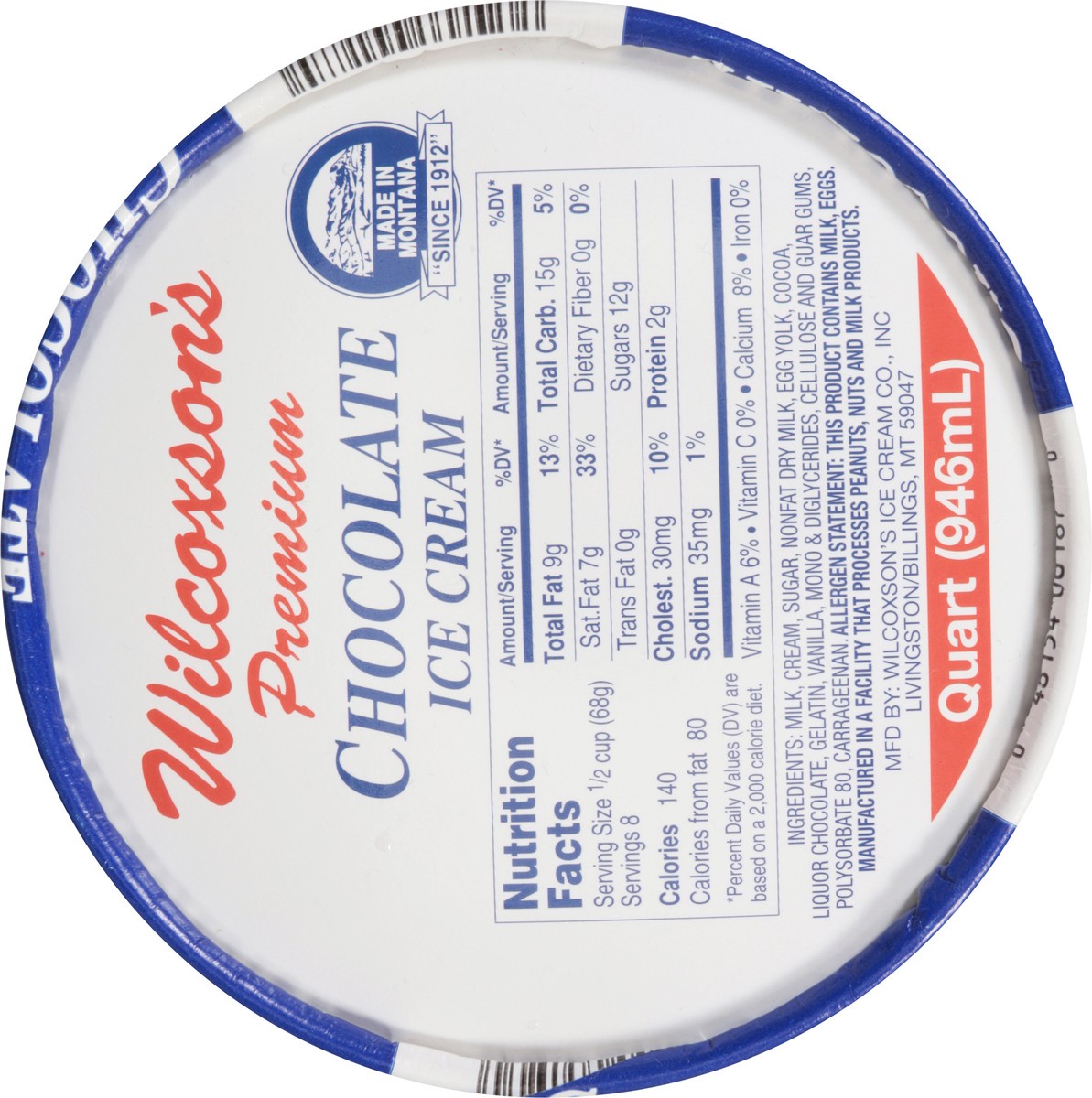 slide 4 of 15, Wilcoxson's Premium Chocolate Ice Cream 1 qt, 1 qt