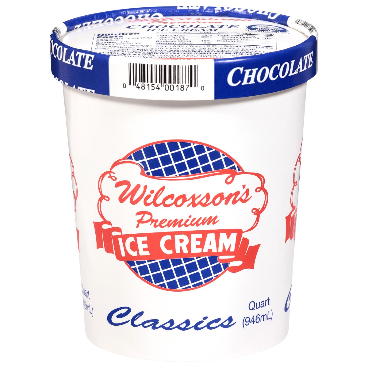 slide 15 of 15, Wilcoxson's Premium Chocolate Ice Cream 1 qt, 1 qt