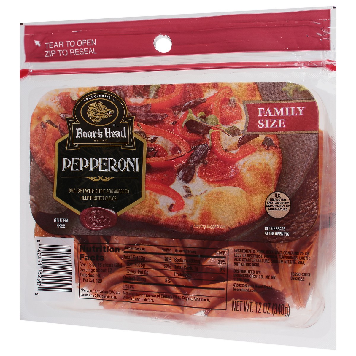 slide 8 of 9, Boar's Head Pepperoni, Family Size, 12 oz