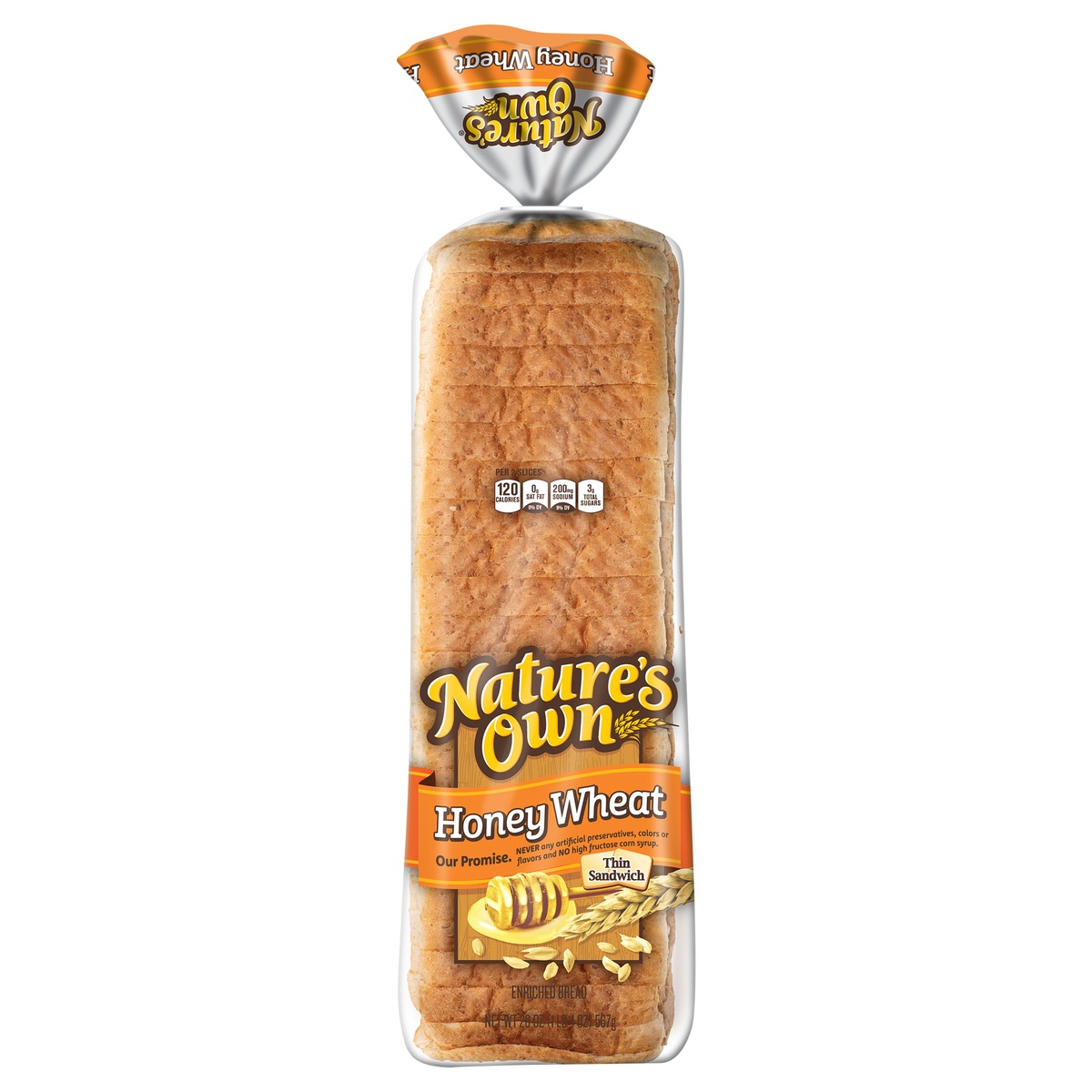 slide 1 of 1, Nature's Own® Honey Wheat Bread 20 oz. Loaf, 20 oz