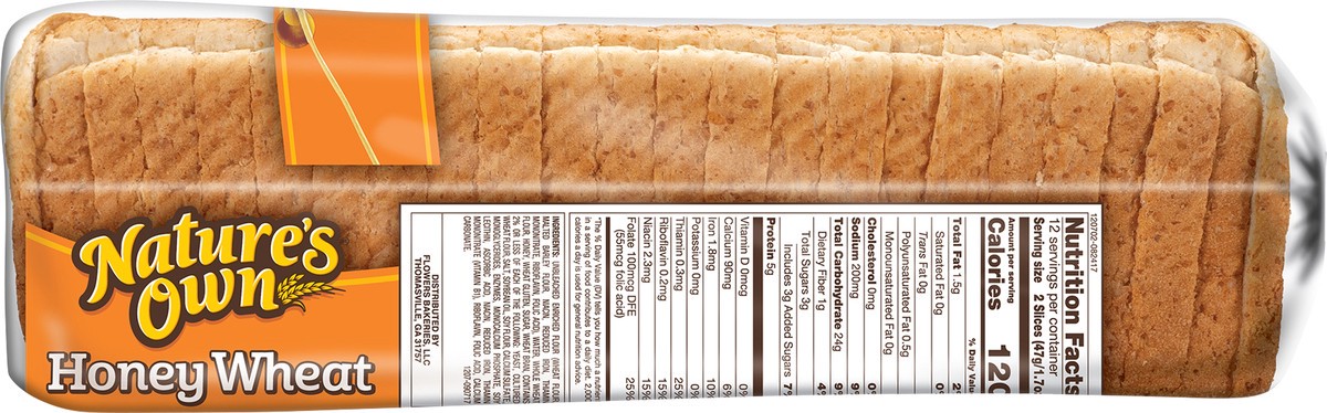 slide 10 of 13, Nature's Own Enriched Thin Sandwich Honey Wheat Bread 20 oz, 20 oz