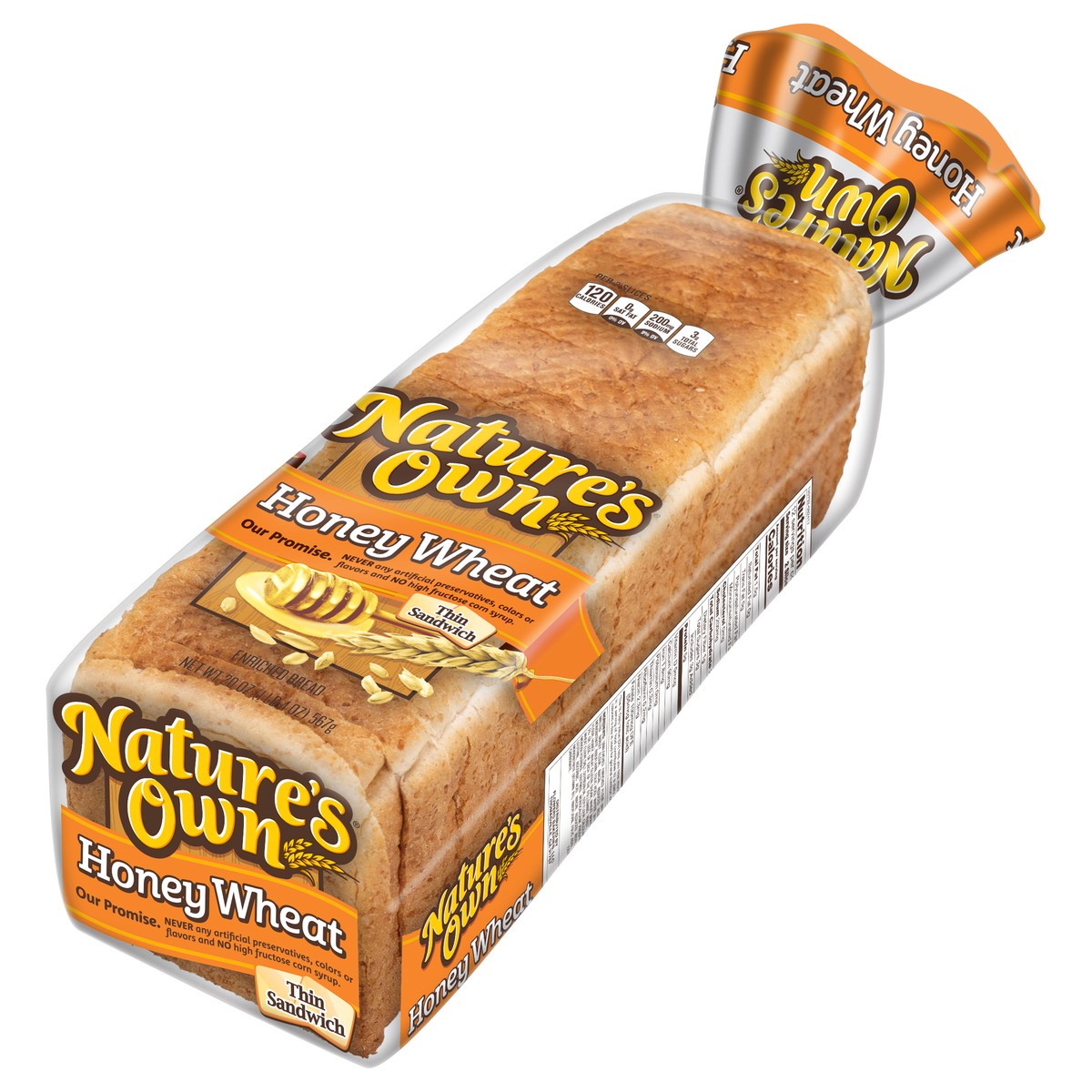 slide 6 of 13, Nature's Own Enriched Thin Sandwich Honey Wheat Bread 20 oz, 20 oz