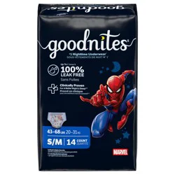 Goodnites Boys'' Nighttime Bedwetting Underwear, Size S/M (43-68 lbs), 14 Ct