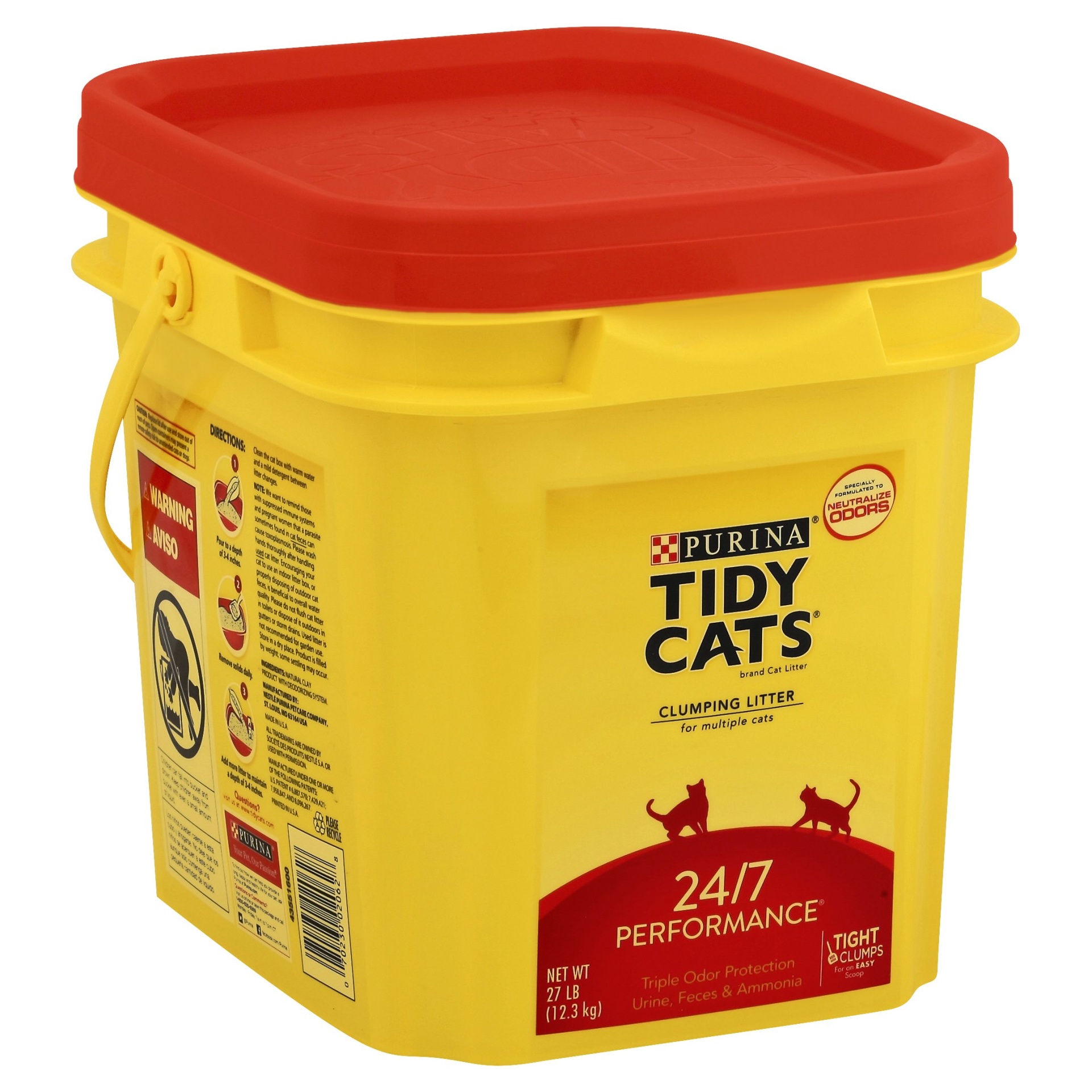 slide 1 of 4, Purina Tidy Cats 24/7 Performance Clumping Litter For Multiple Cats, 27 lb