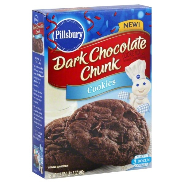 slide 1 of 1, Pillsbury Cookie Mix, with Semisweet Chocolate Chunks, Dark Chocolate Chunk, 17.5 oz