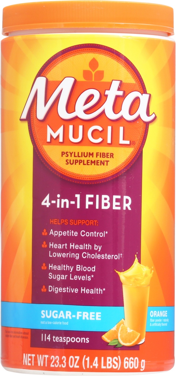 slide 8 of 10, Meta Mucil Powder Sugar Free 4-in-1 Orange Fiber 23.3 oz, 23.3 oz