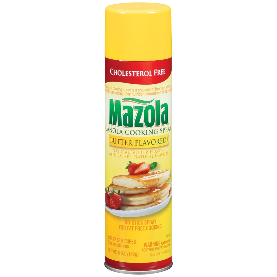 slide 1 of 1, Mazola No-Stick Butter Flavored Canola Cooking Spray, 5 oz