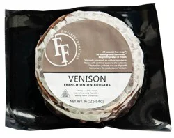 Fossil Farms Vension French Onion Burgers