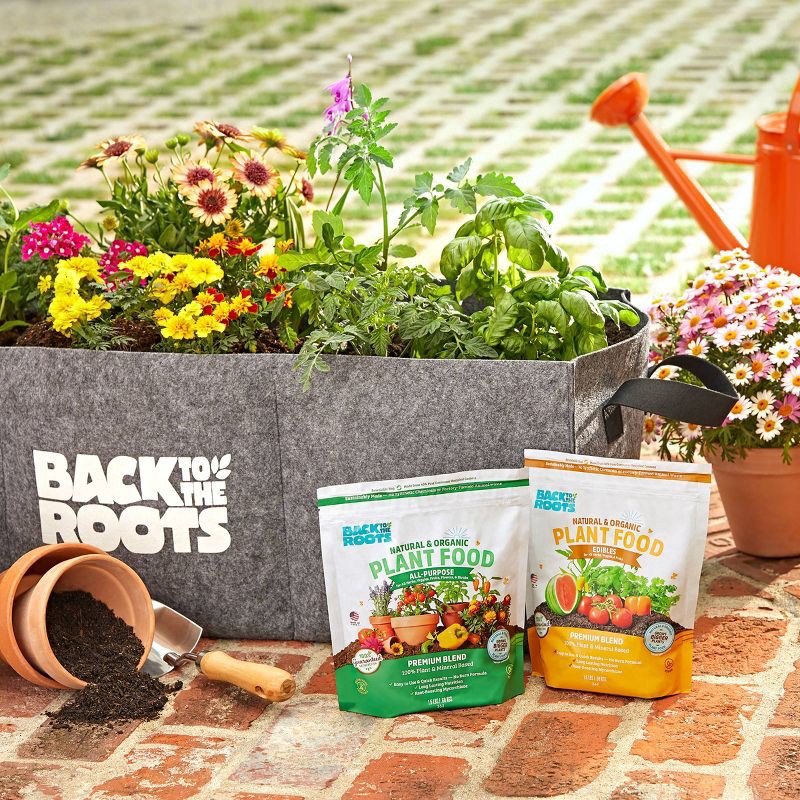 slide 5 of 7, Back to the Roots 1.5lb Organic Plant Food All Purpose Premium Blend: Nutrient-Rich for Indoor & Outdoor Gardens, Non-Synthetic, 1.5 lb