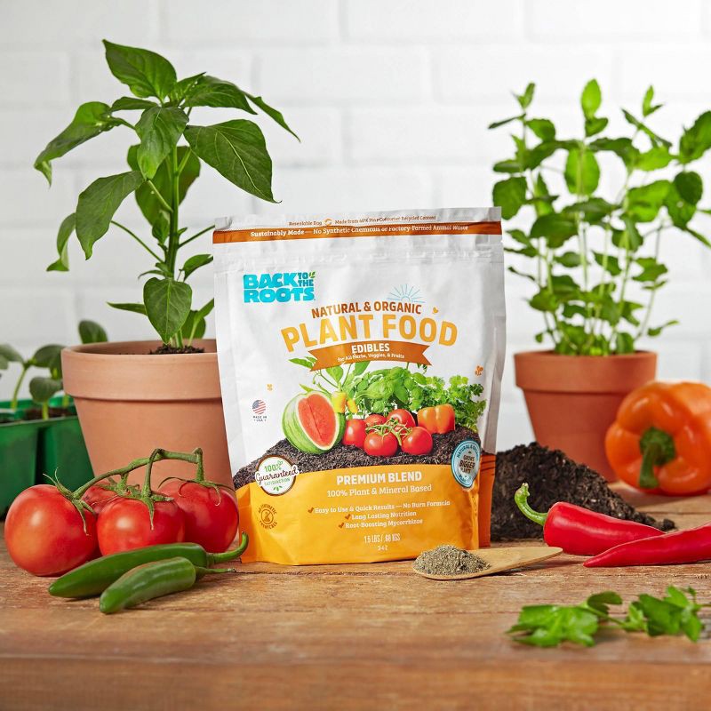 slide 2 of 7, Back to the Roots 1.5lb Organic Plant Food Edibles Premium Blend, 1.5 lb