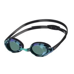 Speedo Adult Record Breaker Swim Goggles - Blue/Green: Ages 14+, Anti-Fog, Adjustable Strap