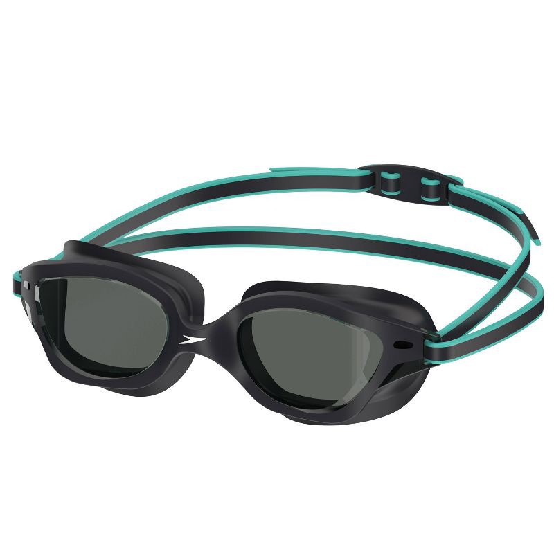 slide 1 of 4, Speedo Adult Seaside Swim Goggles - Black/Gray: Latex-Free, Anti-Fog, Flexible Design, 1 ct