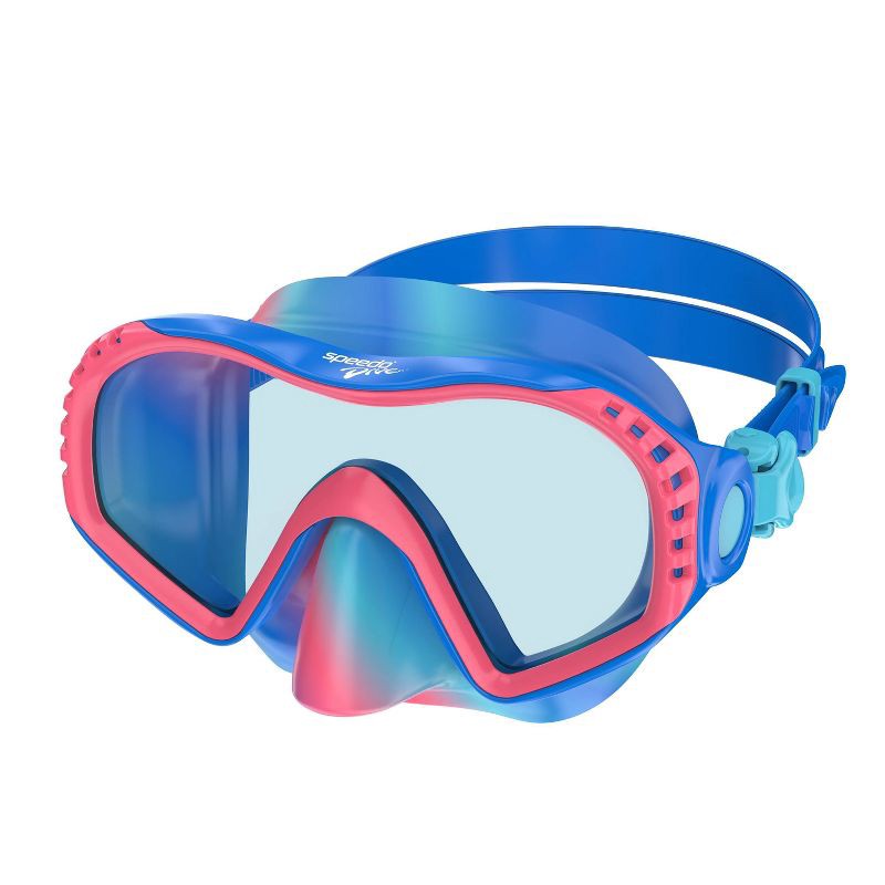slide 1 of 4, Speedo Junior Wave Watcher Tie Dye Mask - Coral/Blue, 1 ct