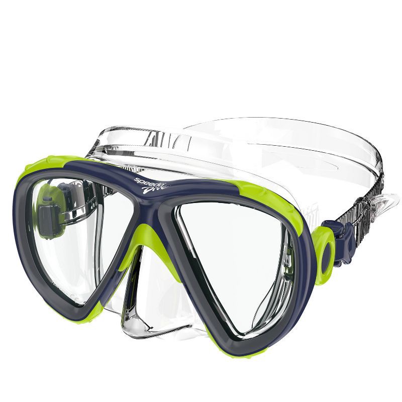 slide 1 of 4, Speedo Adult Explorer Dive Mask - Navy/Clear/Lime, 1 ct