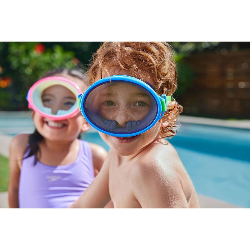 slide 8 of 11, Speedo Kids' Porto Snorkel Mask Set - Blue/Green: Ages 3-8, Includes Snorkel & Mask, 1 ct